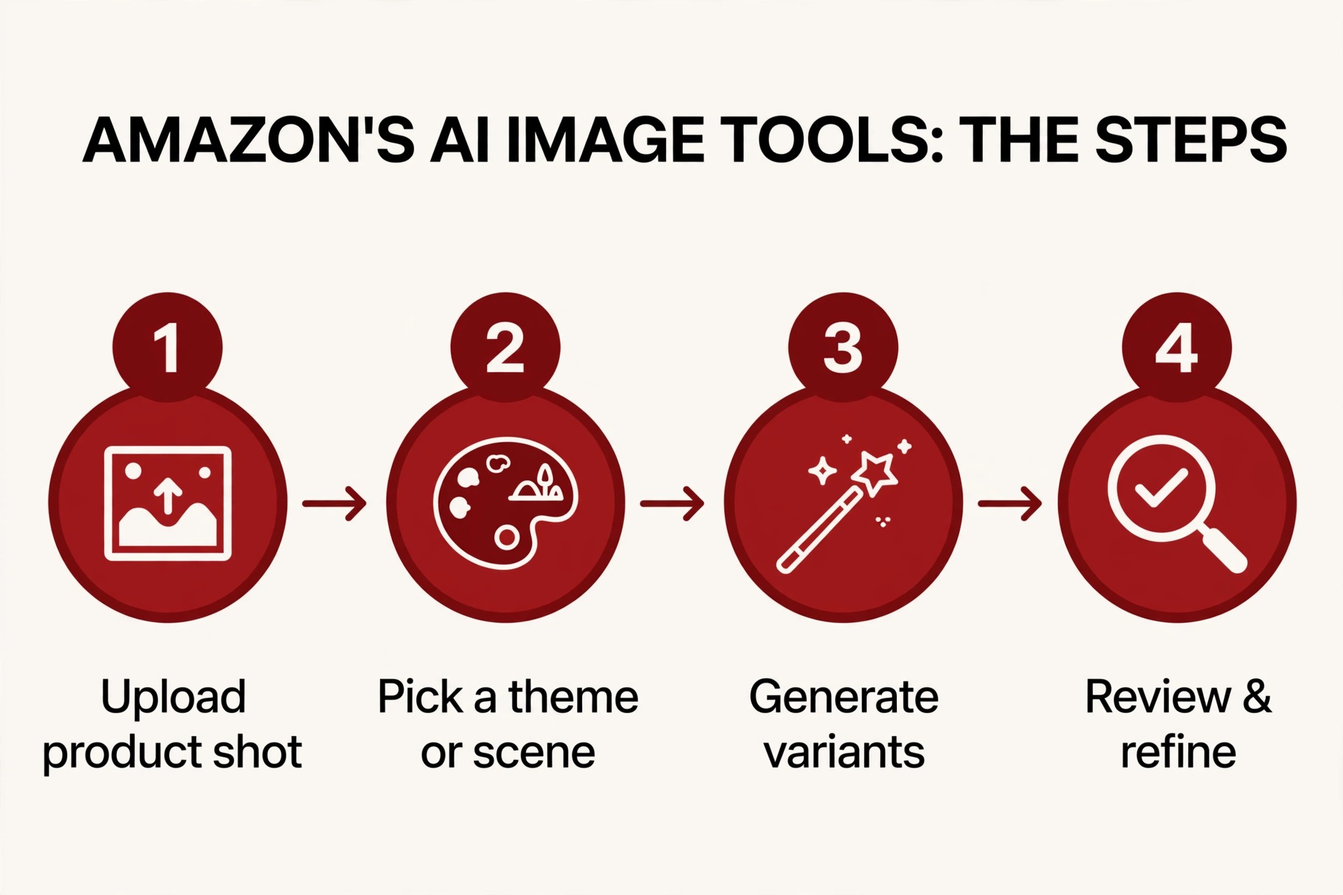Diagram of the documented Amazon Creative Studio workflow steps